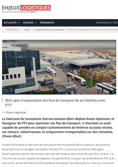 Qfort gère l’organisation des flux de transport de ses fenêtres avec PTV