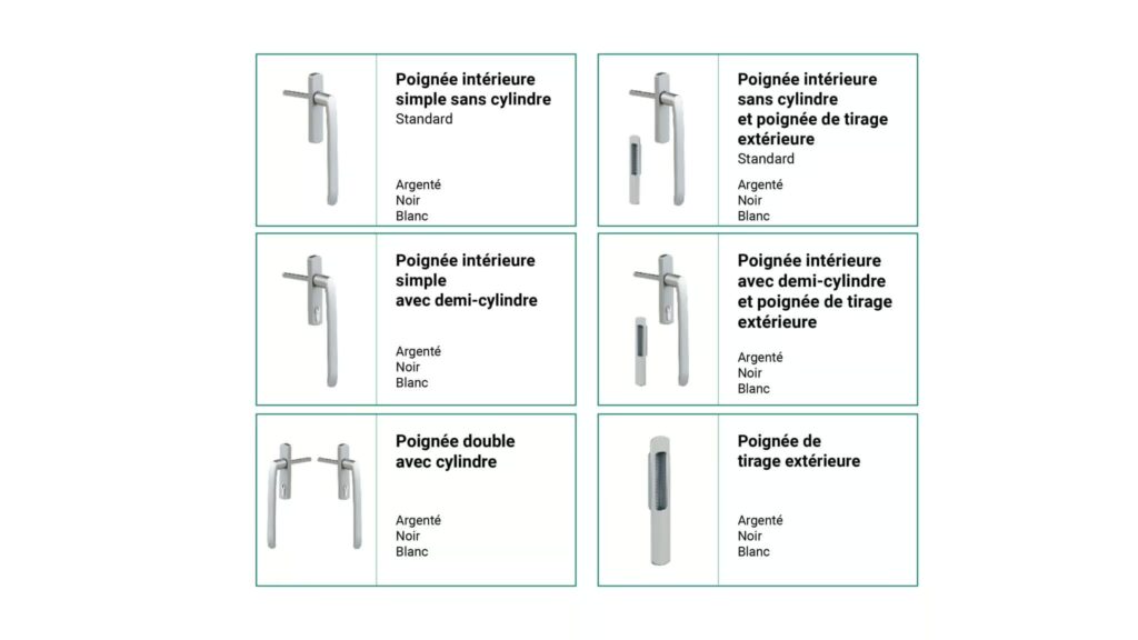 Poignées pour coulissants en aluminium - Paysage 6Stars