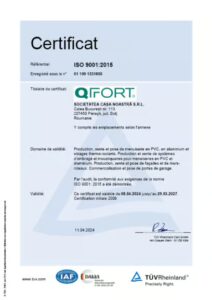 QFORT Certificat ISO 9001