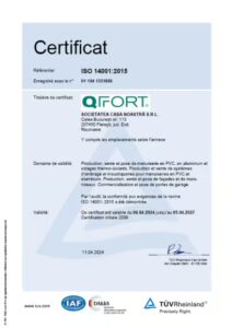 QFORT Certificat ISO 14001