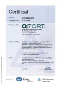 QFORT Certificat ISO 45001