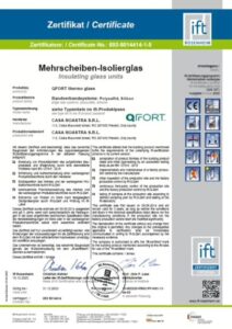 Certificat VERRE